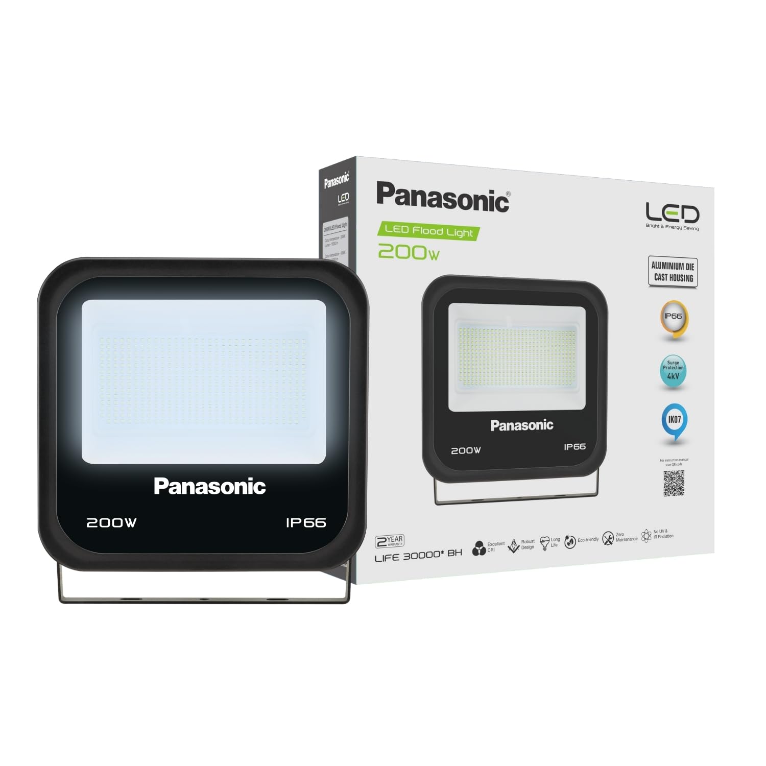 Panasonic LED照明 LSR2M-200 Panasonic Plastic 200 Watt Outdoor Waterproof Flood Light, Fire